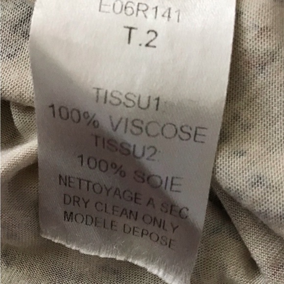 Maje Beige Floral Dress With Silk Ribbon Accents, S, EUC - Picture 6 of 6